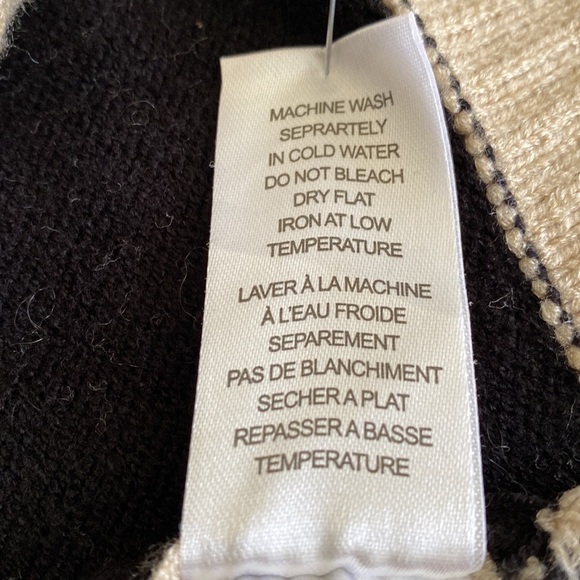 Truth by Republic collegiate stripe pullover crew neck side slits black taupe - Picture 11 of 12